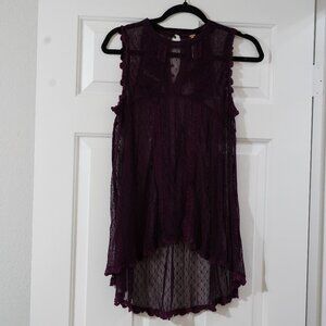 Free people purple lace top size medium